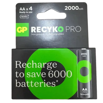 4 סוללות 2000 AA NiMH recyko pro