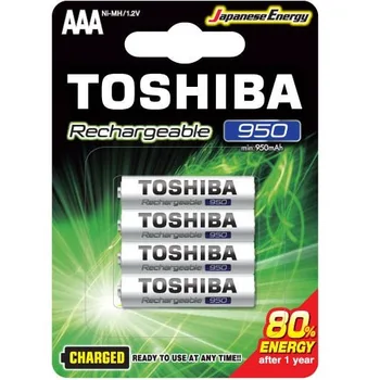 רביעיית סוללות נטענות TOSHIBA AAA טושיבה